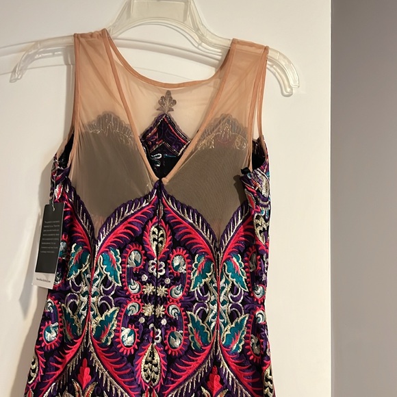 Basix black label maxi gown size 2 NWT peacock colors - Picture 5 of 10